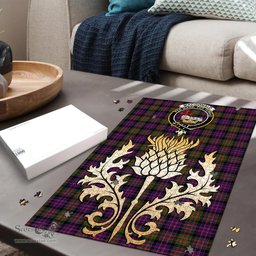 Scottish MacDonald Modern Clan Tartan Puzzle - Thistle Gold Style Scottish Plaid Tartan Plaid