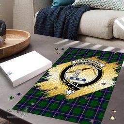 Scottish Carmichael Modern Clan Tartan Puzzle - Gold Style Scottish Plaid Tartan Plaid