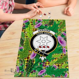 Scottish Jardine Clan Tartan Puzzle - Thistle Pattern Style Scottish Plaid Tartan Plaid