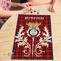 Scottish Ruthven Modern Clan Tartan Puzzle - Thistle Scotland Style Scottish Plaid Tartan Plaid