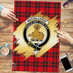 Scottish MacGillivray Modern Clan Tartan Puzzle - Gold Style Scottish Plaid Tartan Plaid