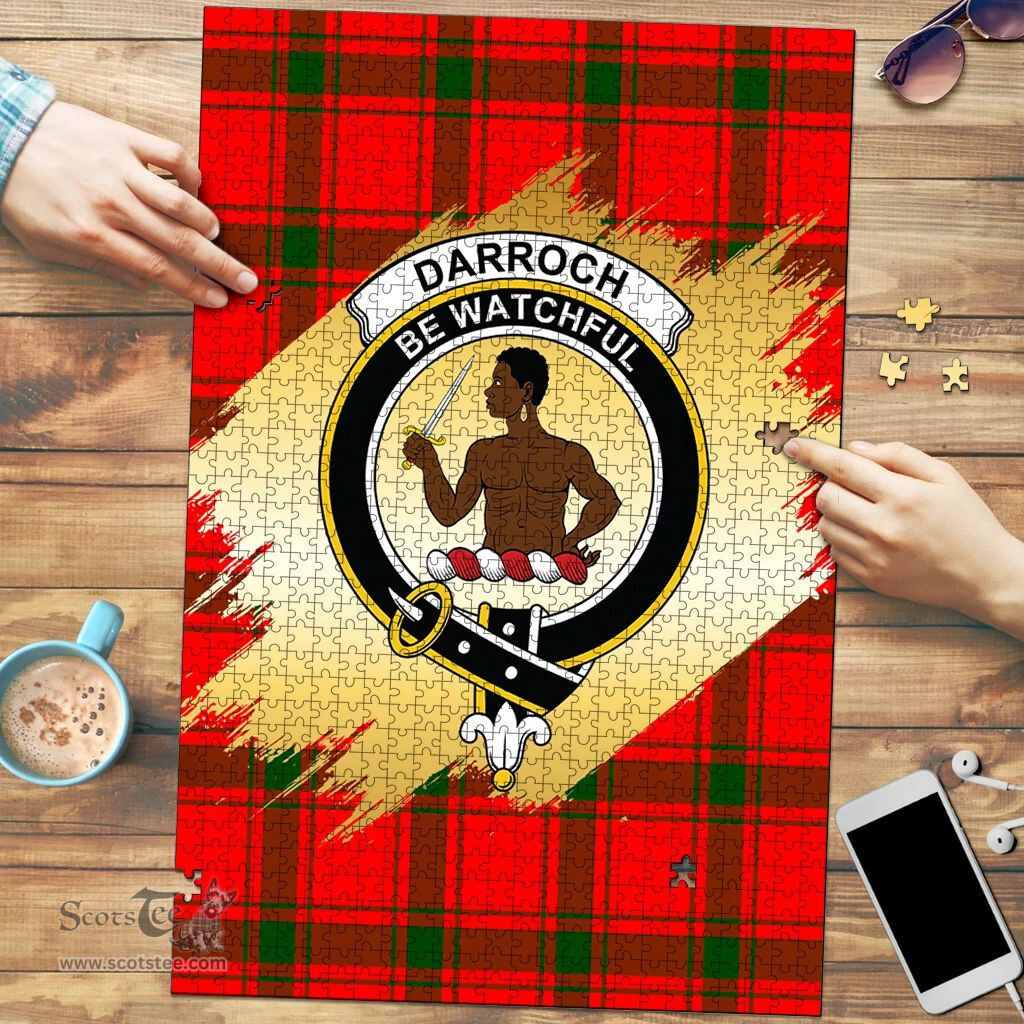 Scottish Darroch Clan Tartan Puzzle - Gold Style Scottish Plaid Tartan Plaid