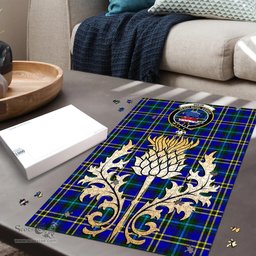 Scottish Weir Modern Clan Tartan Puzzle - Thistle Gold Style Scottish Plaid Tartan Plaid
