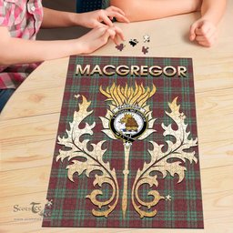 Scottish MacGregor Hunting Ancient Clan Tartan Puzzle - Thistle Scotland Style Scottish Plaid Tartan Plaid