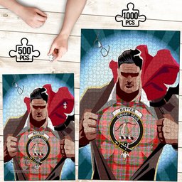 Scottish Butter Clan Tartan Puzzle - Supper Hero Style Scottish Plaid Tartan Plaid
