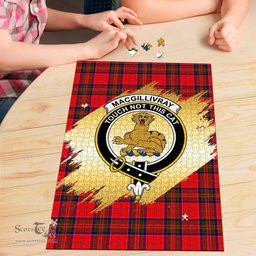 Scottish MacGillivray Modern Clan Tartan Puzzle - Gold Style Scottish Plaid Tartan Plaid