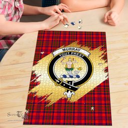 Scottish Murray of Tulloch Modern Clan Tartan Puzzle - Gold Style Scottish Plaid Tartan Plaid