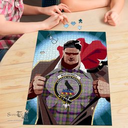 Scottish MacDonnell of Glengarry Modern Clan Tartan Puzzle - Supper Hero Style Scottish Plaid Tartan Plaid