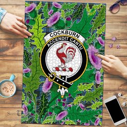 Scottish Cockburn Modern Clan Tartan Puzzle - Thistle Pattern Style Scottish Plaid Tartan Plaid
