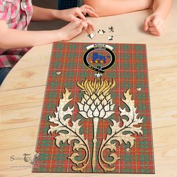 Scottish Bruce Ancient Clan Tartan Puzzle - Thistle Gold Style Scottish Plaid Tartan Plaid