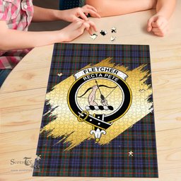 Scottish Fletcher of Dunans Clan Tartan Puzzle - Gold Style Scottish Plaid Tartan Plaid