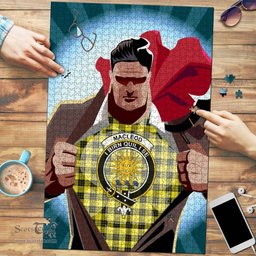 Scottish MacLeod of Lewis Modern Clan Tartan Puzzle - Supper Hero Style Scottish Plaid Tartan Plaid