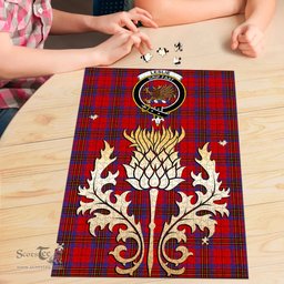 Scottish Leslie Modern Clan Tartan Puzzle - Thistle Gold Style Scottish Plaid Tartan Plaid