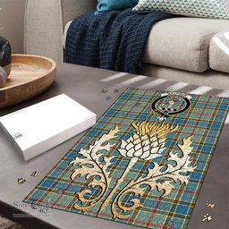 Scottish Balfour Blue Clan Tartan Puzzle - Thistle Gold Style Scottish Plaid Tartan Plaid