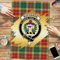 Scottish Buchanan Old Sett Clan Tartan Puzzle - Gold Style Scottish Plaid Tartan Plaid