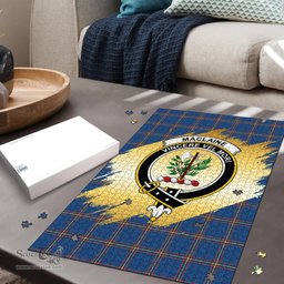 Scottish MacLaine of Loch Buie Hunting Ancient Clan Tartan Puzzle - Gold Style Scottish Plaid Tartan Plaid