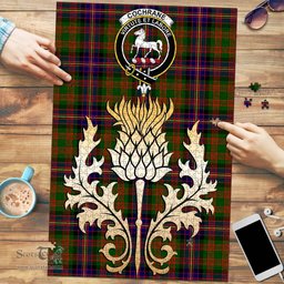 Scottish Cochrane Modern Clan Tartan Puzzle - Thistle Gold Style Scottish Plaid Tartan Plaid
