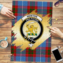 Scottish Newton Clan Tartan Puzzle - Gold Style Scottish Plaid Tartan Plaid