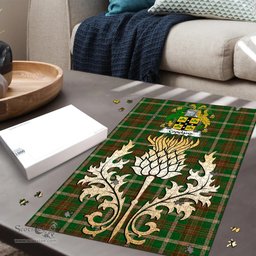 Scottish Copeland Clan Tartan Puzzle - Thistle Gold Style Scottish Plaid Tartan Plaid