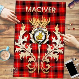 Scottish MacIver Modern Clan Tartan Puzzle - Thistle Scotland Style Scottish Plaid Tartan Plaid