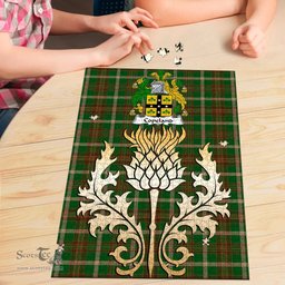 Scottish Copeland Clan Tartan Puzzle - Thistle Gold Style Scottish Plaid Tartan Plaid