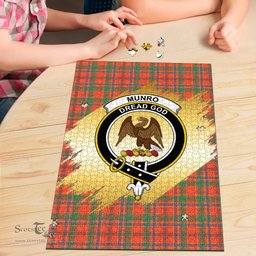 Scottish Munro Ancient Clan Tartan Puzzle - Gold Style Scottish Plaid Tartan Plaid
