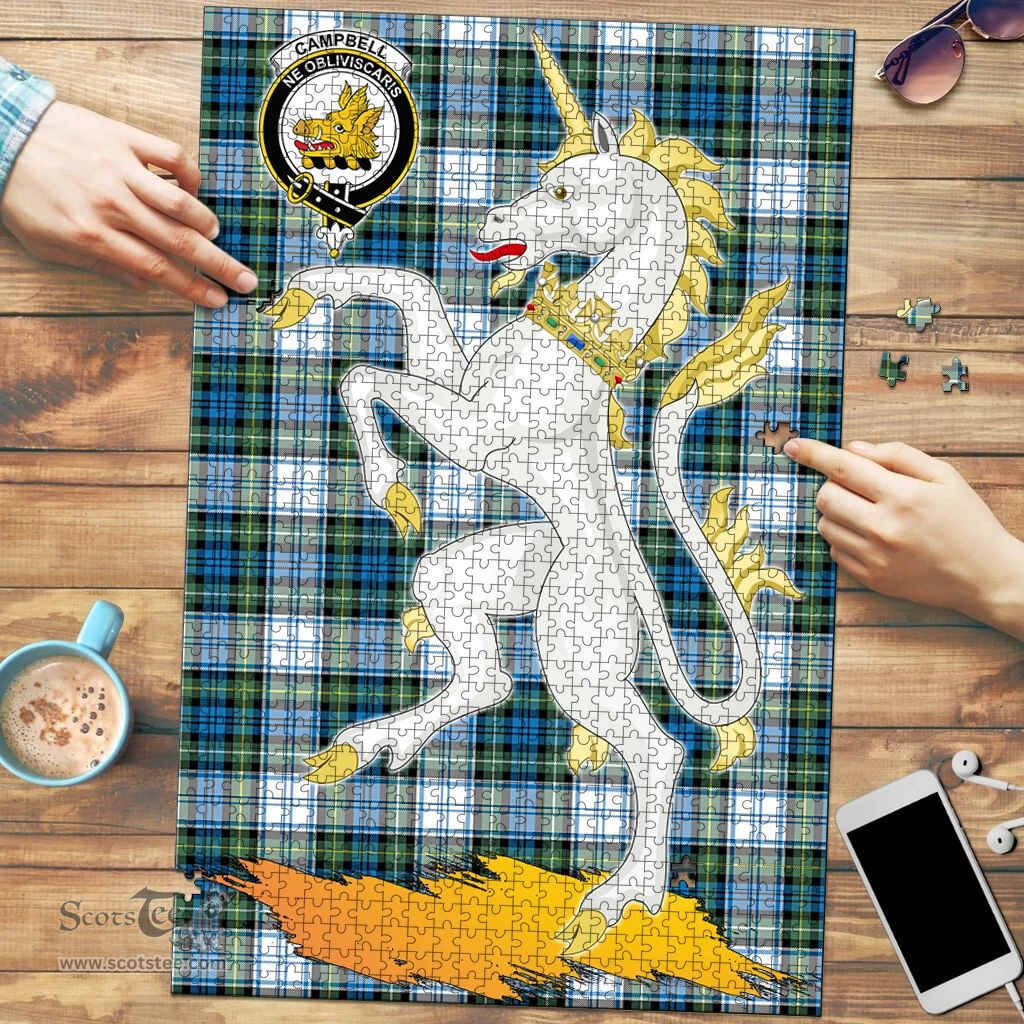 Scottish Campbell Dress Ancient Clan Tartan Puzzle - Unicorn Style Scottish Plaid Tartan Plaid