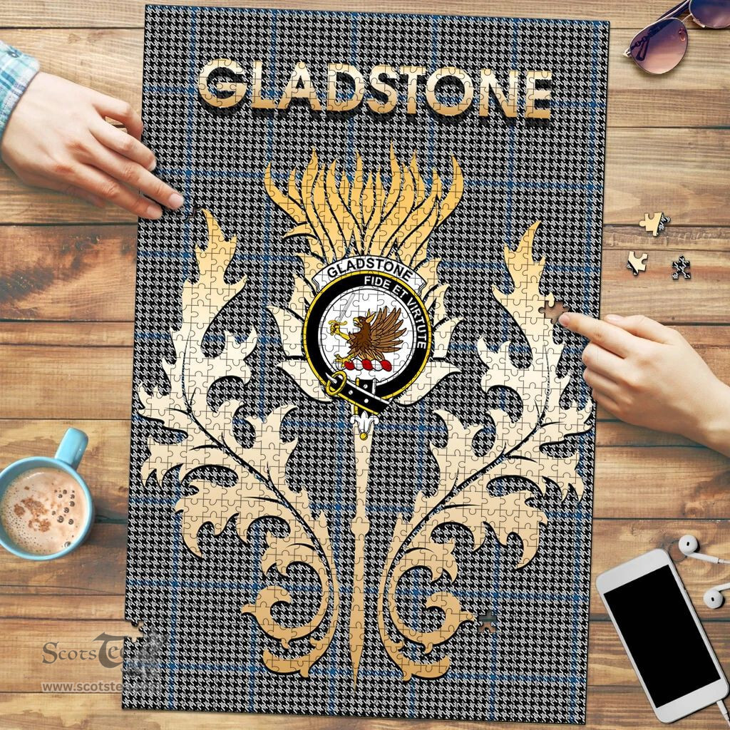 Scottish Gladstone Clan Tartan Puzzle - Thistle Scotland Style Scottish Plaid Tartan Plaid