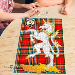 Scottish Chattan Clan Tartan Puzzle - Unicorn Style Scottish Plaid Tartan Plaid