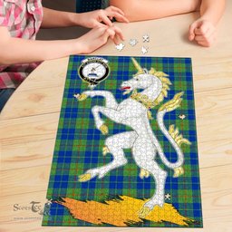 Scottish Barclay Hunting Ancient Clan Tartan Puzzle - Unicorn Style Scottish Plaid Tartan Plaid