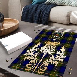 Scottish Muir Clan Tartan Puzzle - Thistle Gold Style Scottish Plaid Tartan Plaid