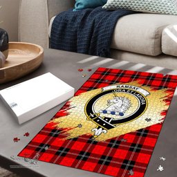 Scottish Ramsay Modern Clan Tartan Puzzle - Gold Style Scottish Plaid Tartan Plaid