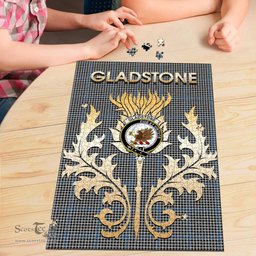 Scottish Gladstone Clan Tartan Puzzle - Thistle Scotland Style Scottish Plaid Tartan Plaid