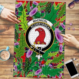 Scottish MacNicol of Scorrybreac Clan Tartan Puzzle - Thistle Pattern Style Scottish Plaid Tartan Plaid