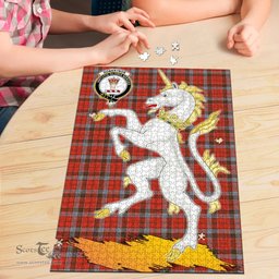 Scottish Robertson Weathered Clan Tartan Puzzle - Unicorn Style Scottish Plaid Tartan Plaid