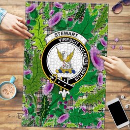 Scottish Stewart Dress Ancient Clan Tartan Puzzle - Thistle Pattern Style Scottish Plaid Tartan Plaid
