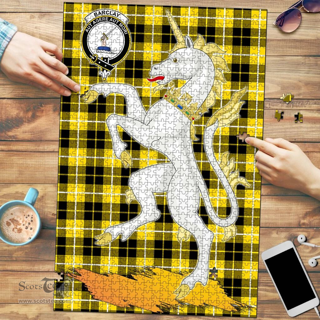 Scottish Barclay Dress Modern Clan Tartan Puzzle - Unicorn Style Scottish Plaid Tartan Plaid