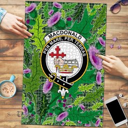 Scottish MacDonald Lord of the Isles Hunting Clan Tartan Puzzle - Thistle Pattern Style Scottish Plaid Tartan Plaid