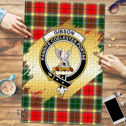 Scottish Gibson Clan Tartan Puzzle - Gold Style Scottish Plaid Tartan Plaid