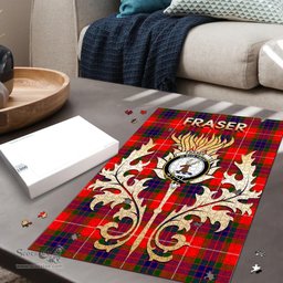 Scottish Fraser Modern Clan Tartan Puzzle - Thistle Scotland Style Scottish Plaid Tartan Plaid
