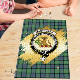Scottish MacThomas Ancient Clan Tartan Puzzle - Gold Style Scottish Plaid Tartan Plaid