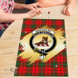 Scottish MacAulay Modern Clan Tartan Puzzle - Gold Style Scottish Plaid Tartan Plaid