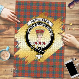 Scottish Robertson Ancient Clan Tartan Puzzle - Gold Style Scottish Plaid Tartan Plaid