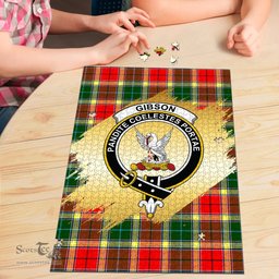 Scottish Gibson Clan Tartan Puzzle - Gold Style Scottish Plaid Tartan Plaid