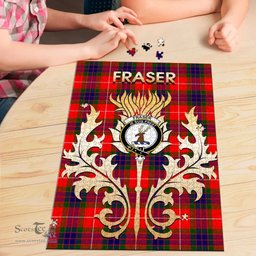 Scottish Fraser Modern Clan Tartan Puzzle - Thistle Scotland Style Scottish Plaid Tartan Plaid