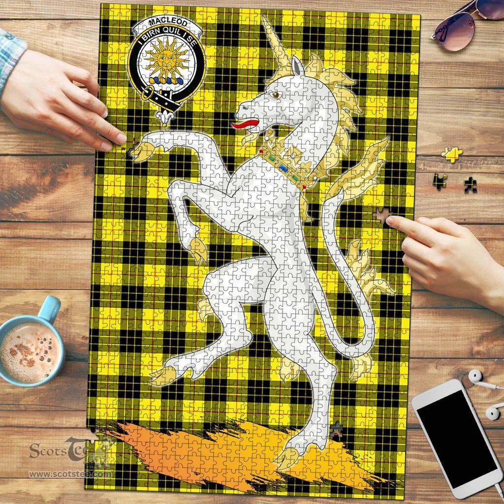 Scottish MacLeod of Lewis Modern Clan Tartan Puzzle - Unicorn Style Scottish Plaid Tartan Plaid