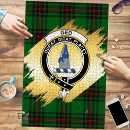 Scottish Ged Clan Tartan Puzzle - Gold Style Scottish Plaid Tartan Plaid