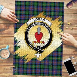 Scottish Logan Ancient Clan Tartan Puzzle - Gold Style Scottish Plaid Tartan Plaid