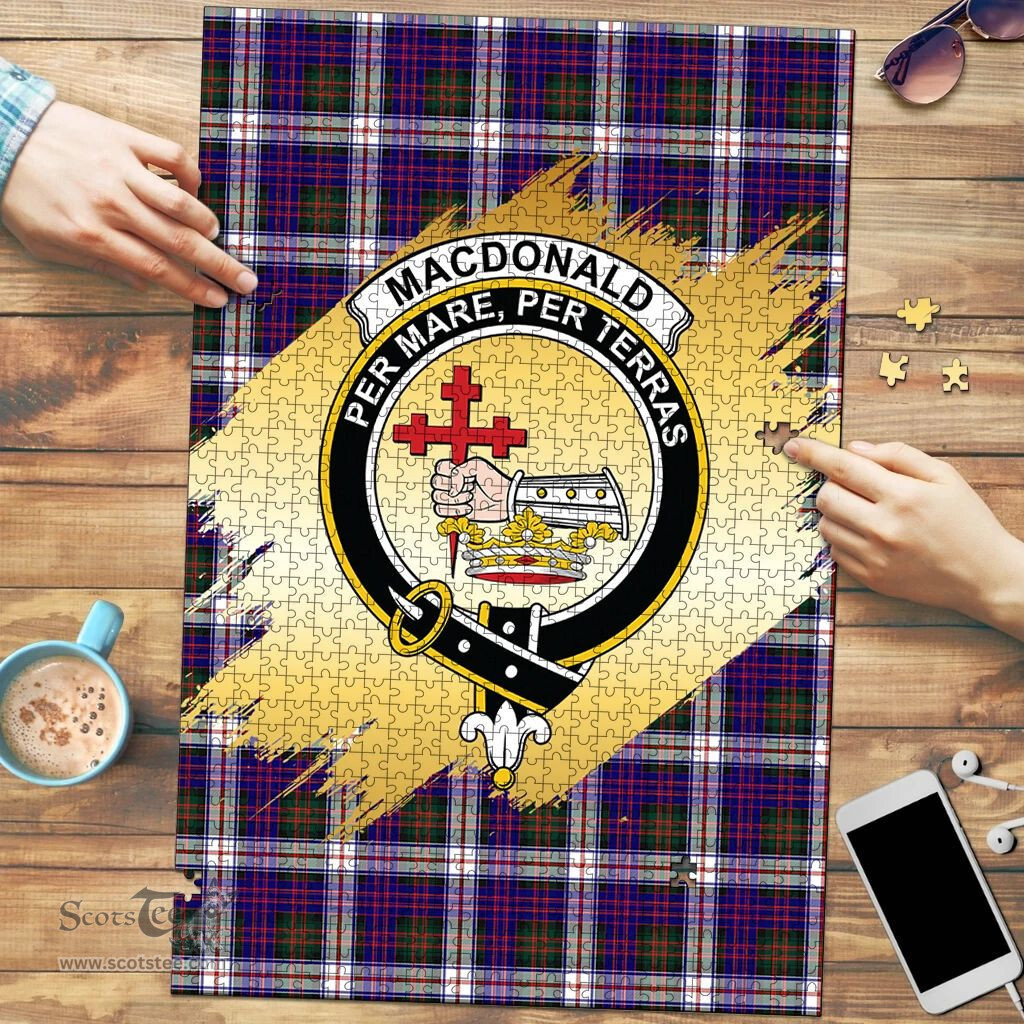 Scottish MacDonald Dress Modern Clan Tartan Puzzle - Gold Style Scottish Plaid Tartan Plaid