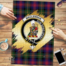 Scottish MacLennan Clan Tartan Puzzle - Gold Style Scottish Plaid Tartan Plaid